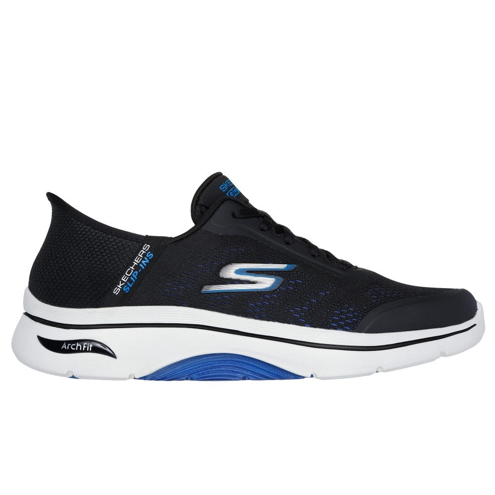 Skechers Go Walk Arch Fit 2.0 Simplicity 2.5 Men's Slip-In Lace Up Trainer Black/Blue