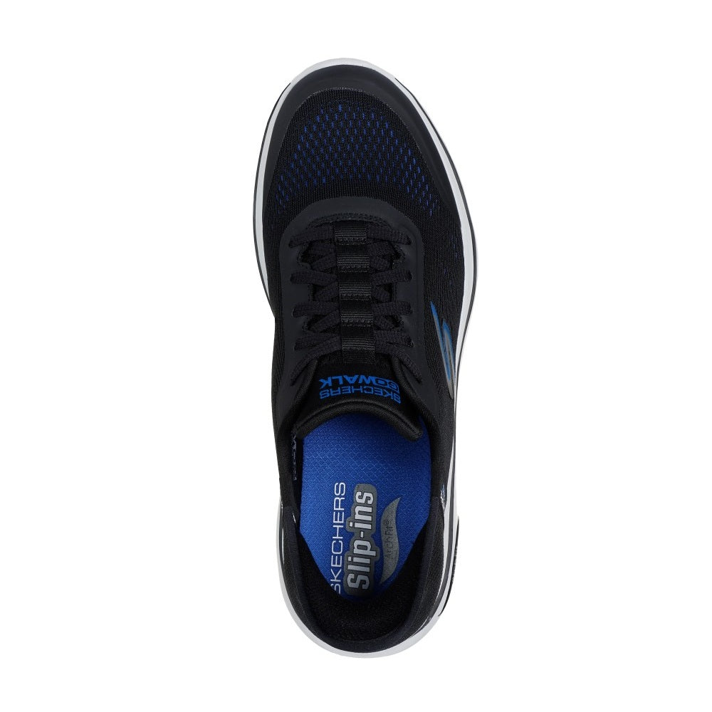 Skechers Go Walk Arch Fit 2.0 Simplicity 2.5 Men's Slip-In Lace Up Trainer Black/Blue