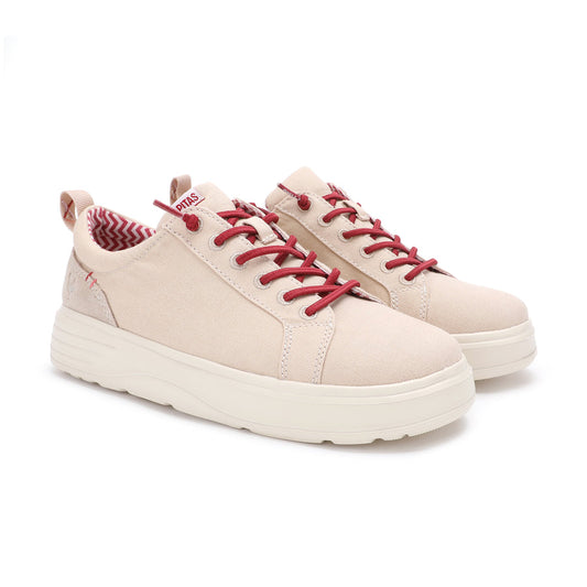 Walk In Pitas Sitges Women's Lightweight Platform Trainer Beige
