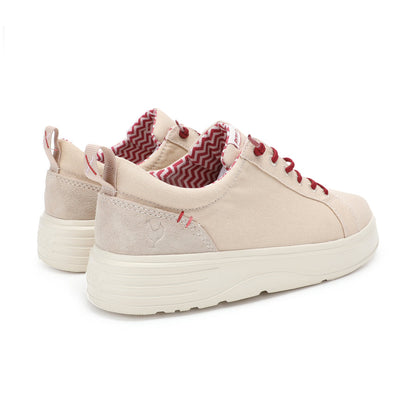 Walk In Pitas Sitges Women's Lightweight Platform Trainer Beige