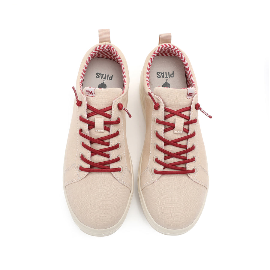 Walk In Pitas Sitges Women's Lightweight Platform Trainer Beige