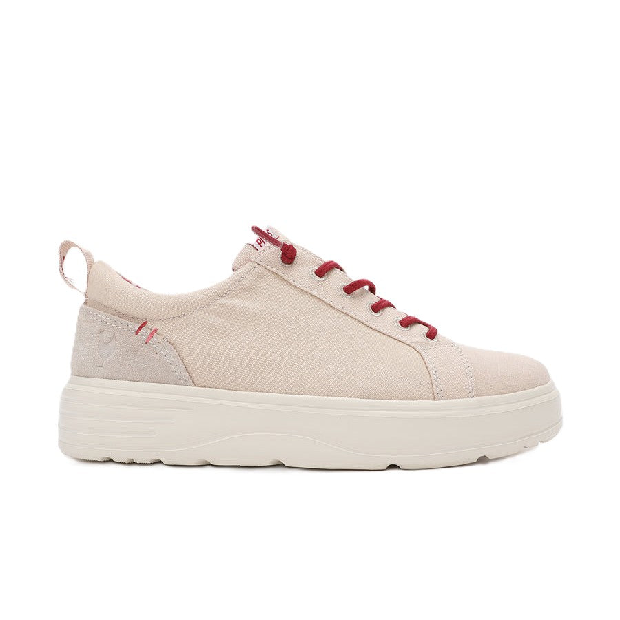 Walk In Pitas Sitges Women's Lightweight Platform Trainer Beige