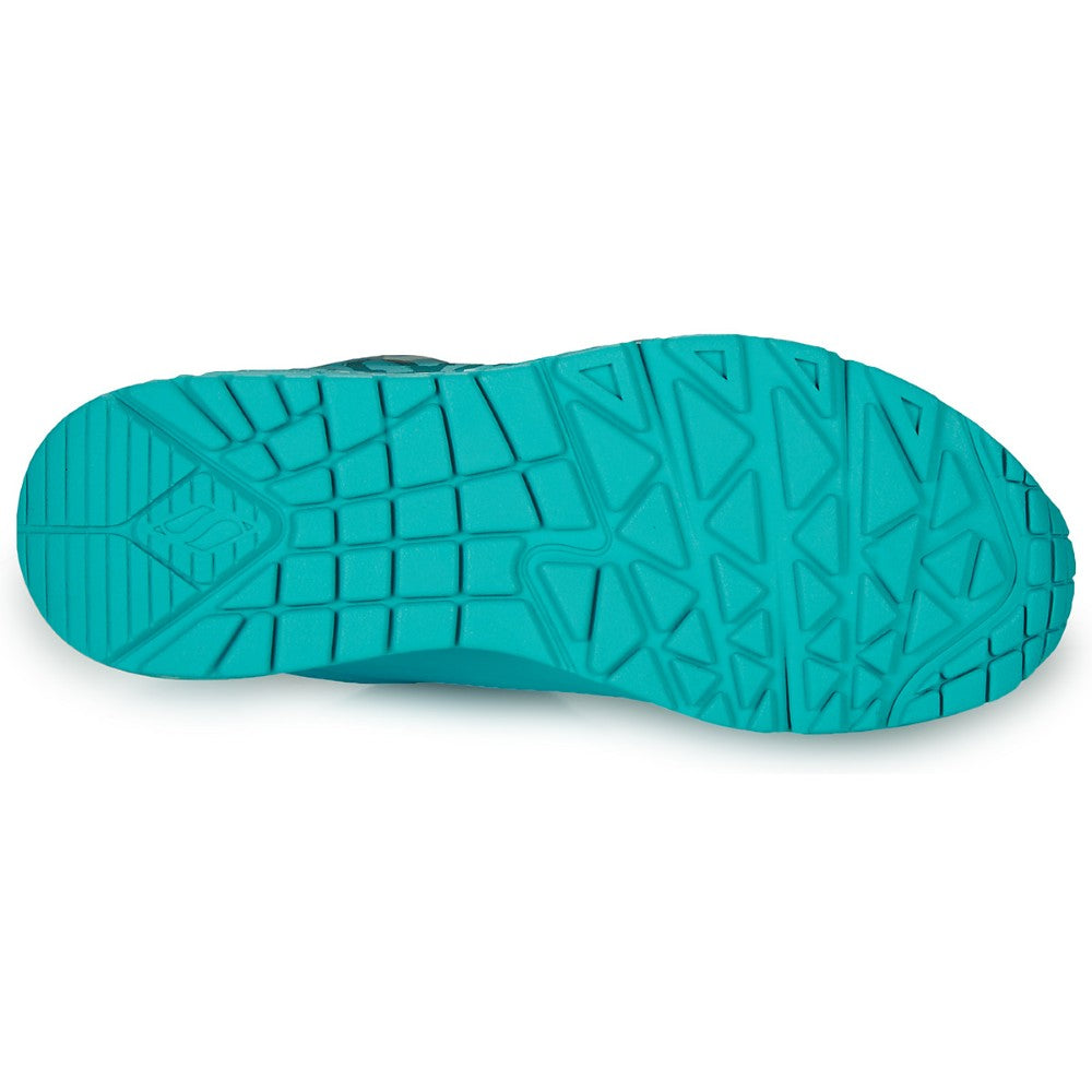 Skechers Uno Spread the Love Women's Lace Up Heart Design Trainer Teal