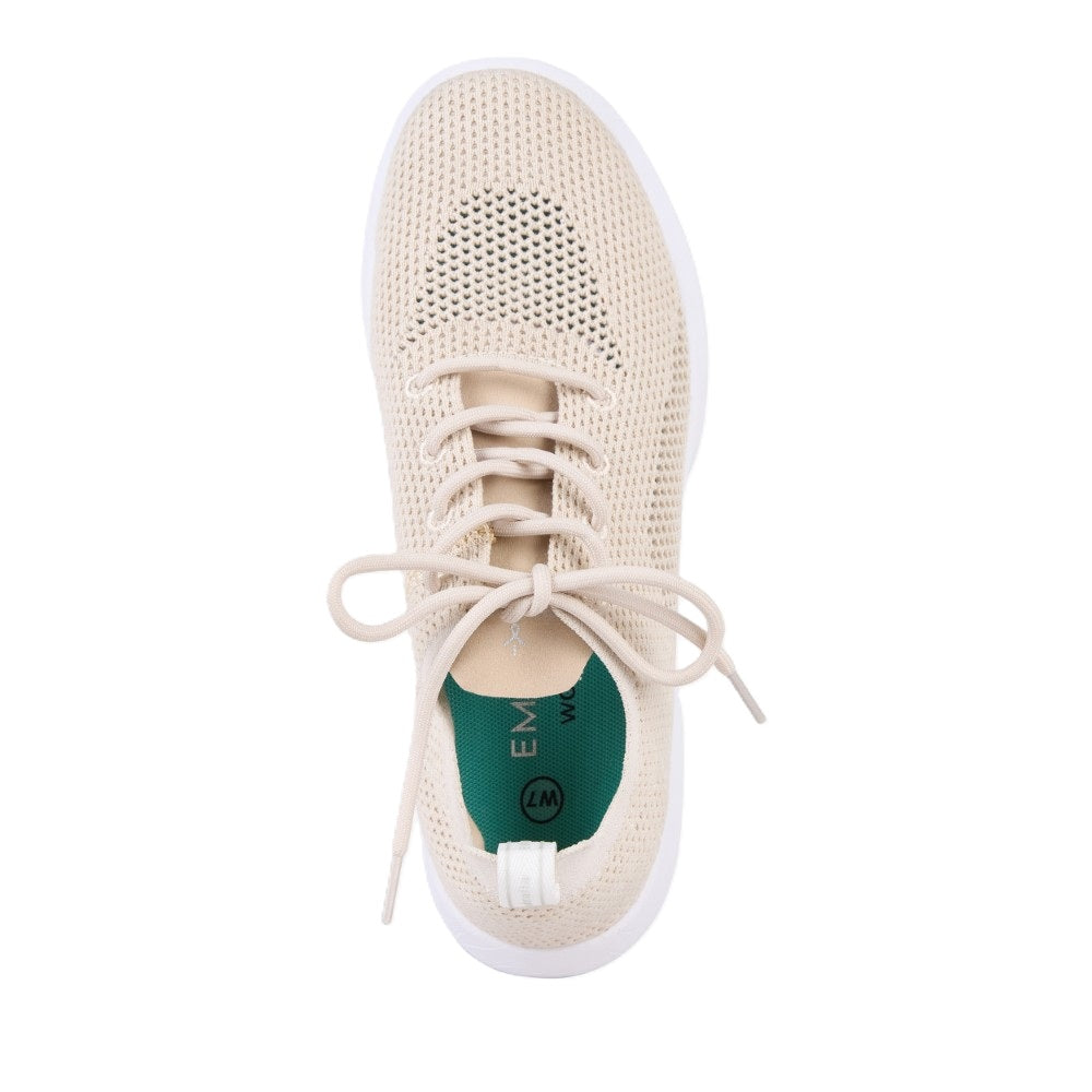 Emu Springbrook Women's Machine Washable Wool Blend Mesh Lightweight Lace Up Sneaker Oatmeal