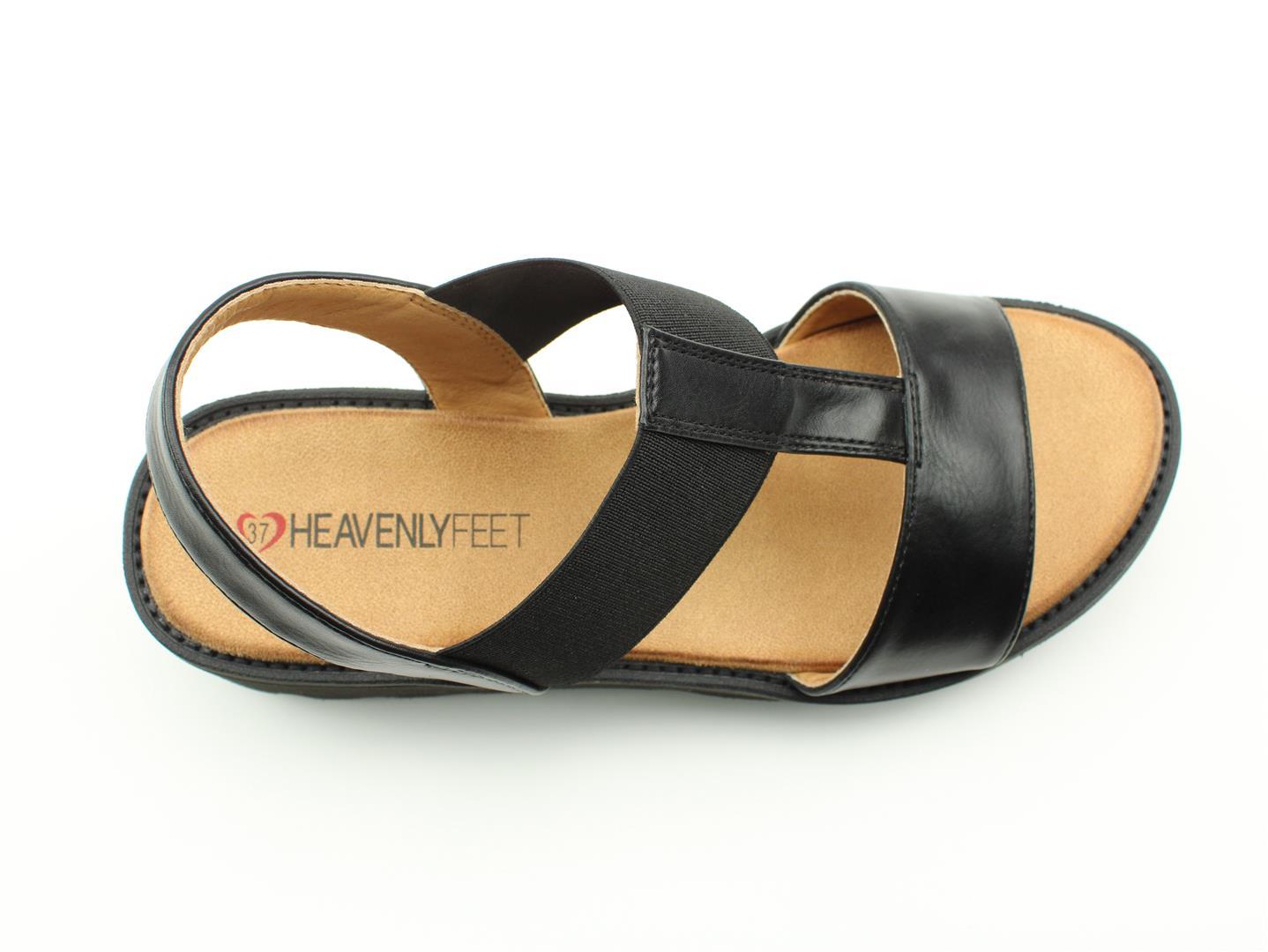 Heavenly Feet Ritz Ladies Lightweight Chunky Sandal Black VEGAN FRIENDLY