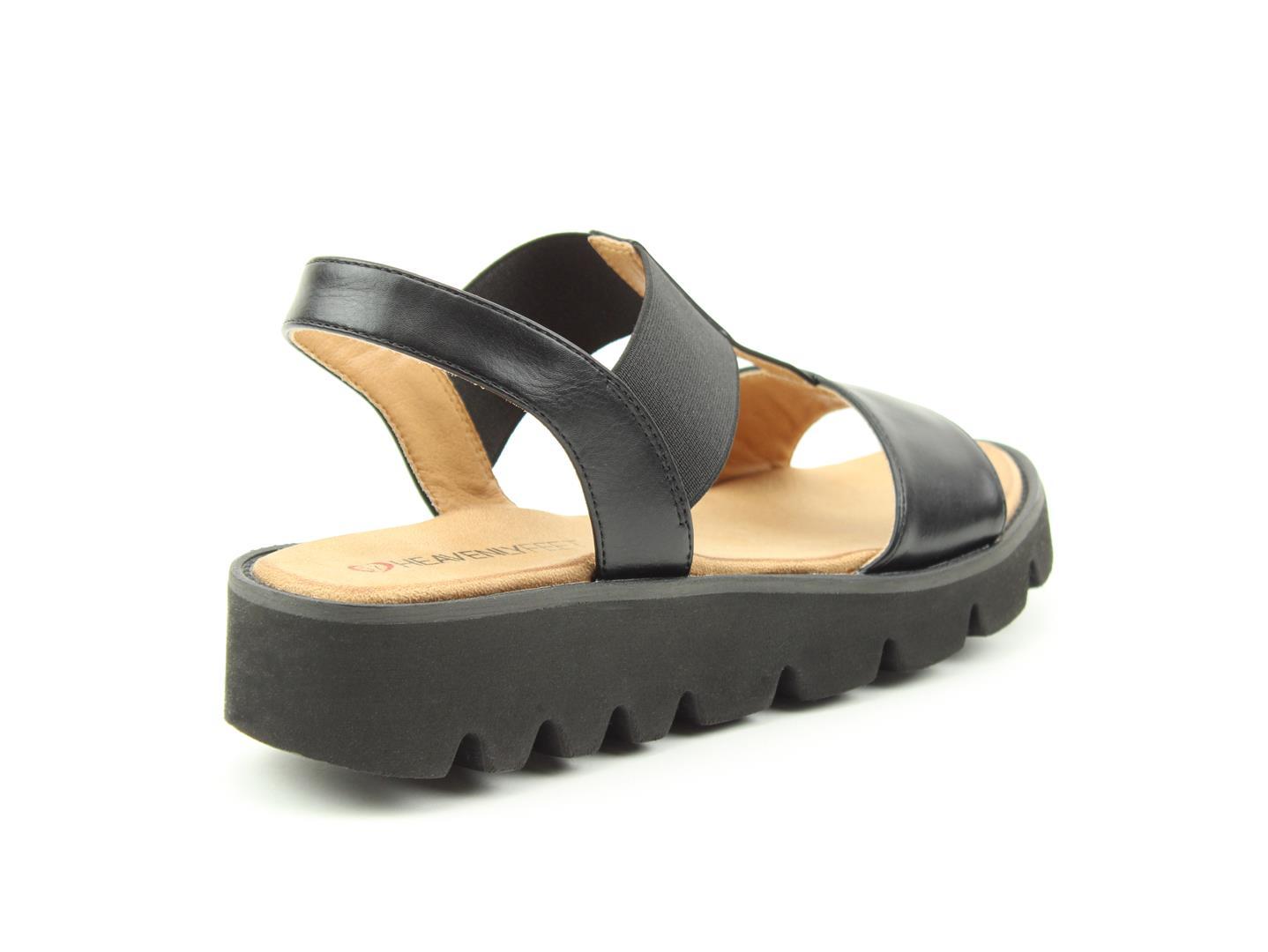 Heavenly Feet Ritz Ladies Lightweight Chunky Sandal Black VEGAN FRIENDLY