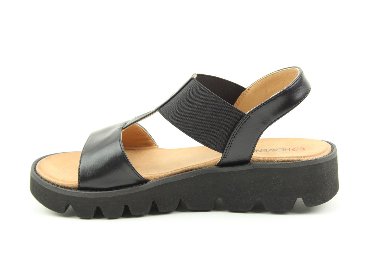 Heavenly Feet Ritz Ladies Lightweight Chunky Sandal Black VEGAN FRIENDLY