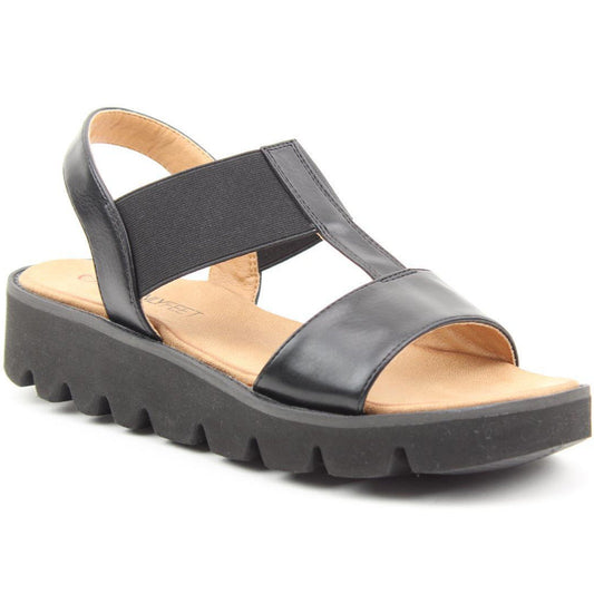 Heavenly Feet Ritz Ladies Lightweight Chunky Sandal Black VEGAN FRIENDLY