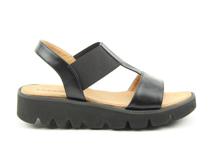 Heavenly Feet Ritz Ladies Lightweight Chunky Sandal Black VEGAN FRIENDLY
