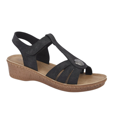 Jo & Joe St Kitts Women's Touch Fastening Slingback Sandal Black