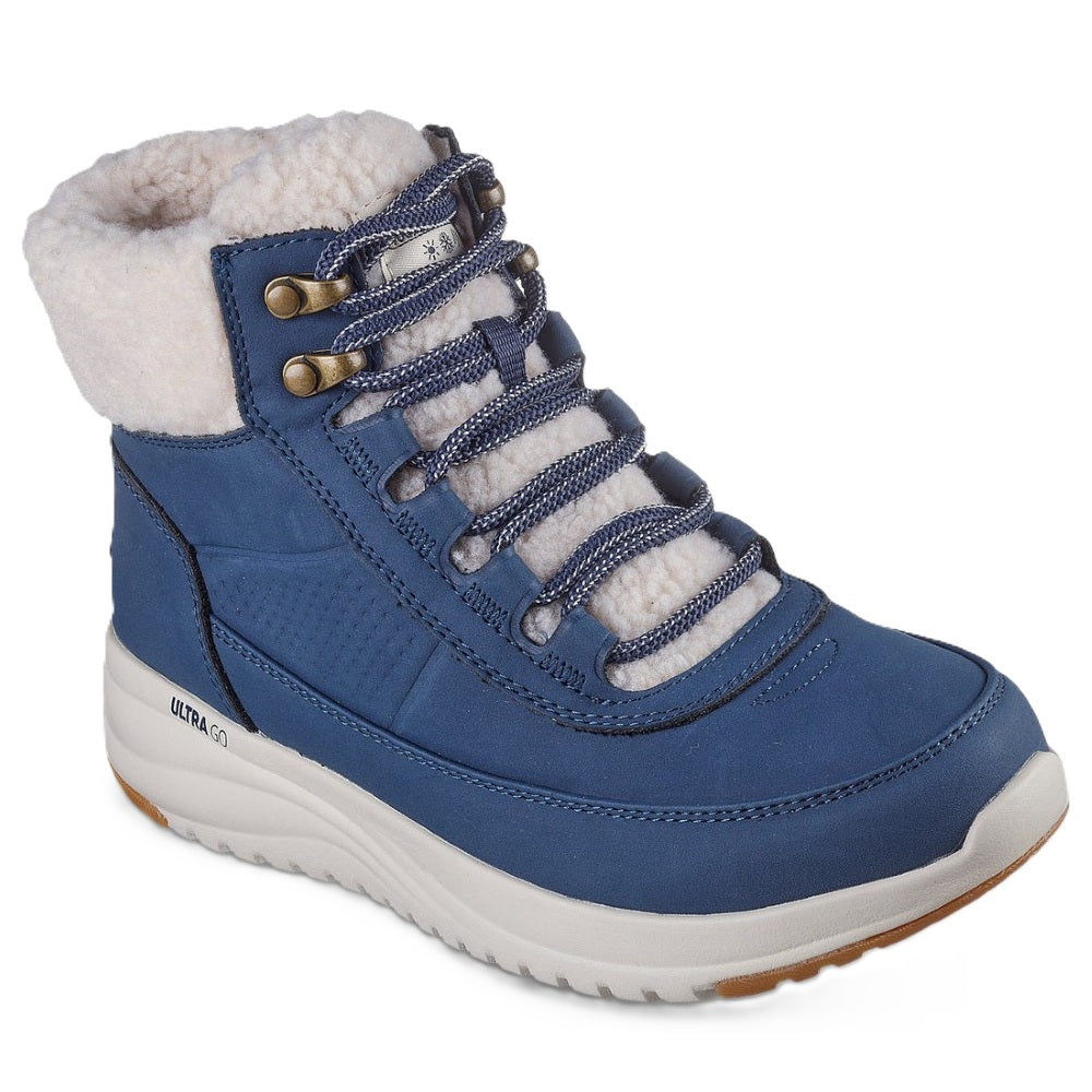 Skechers On-The-Go Stellar Alpine Adventure Women's Lace & Zip Up Waterproof Boot Navy