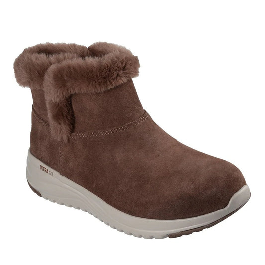 Skechers On-The-Go Stellar Cozy Step Women's Waterproof Ankle Boot Chocolate