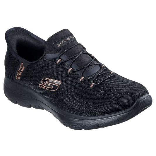 Skechers Summits Classy Night Women's Slip-In Memory Foam Trainer Black/Gold