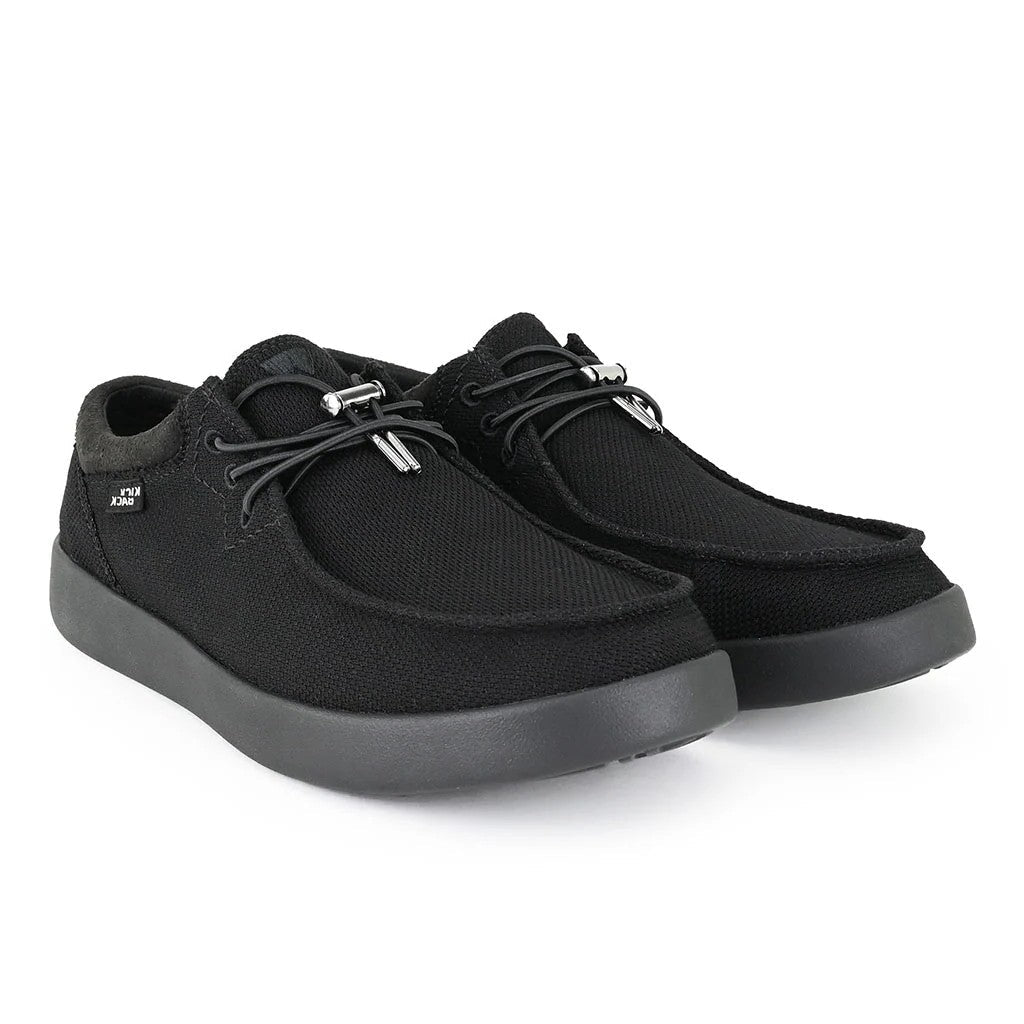 KickBack Haven Supersoft Mesh Men's Elasticated Lace Lightweight Slip On Shoe Black