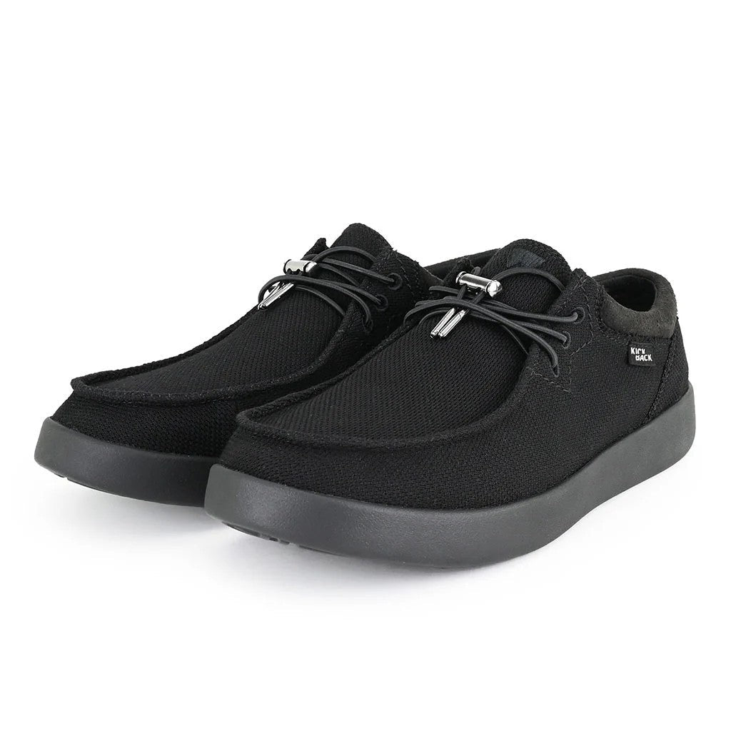 KickBack Haven Supersoft Mesh Men's Elasticated Lace Lightweight Slip On Shoe Black