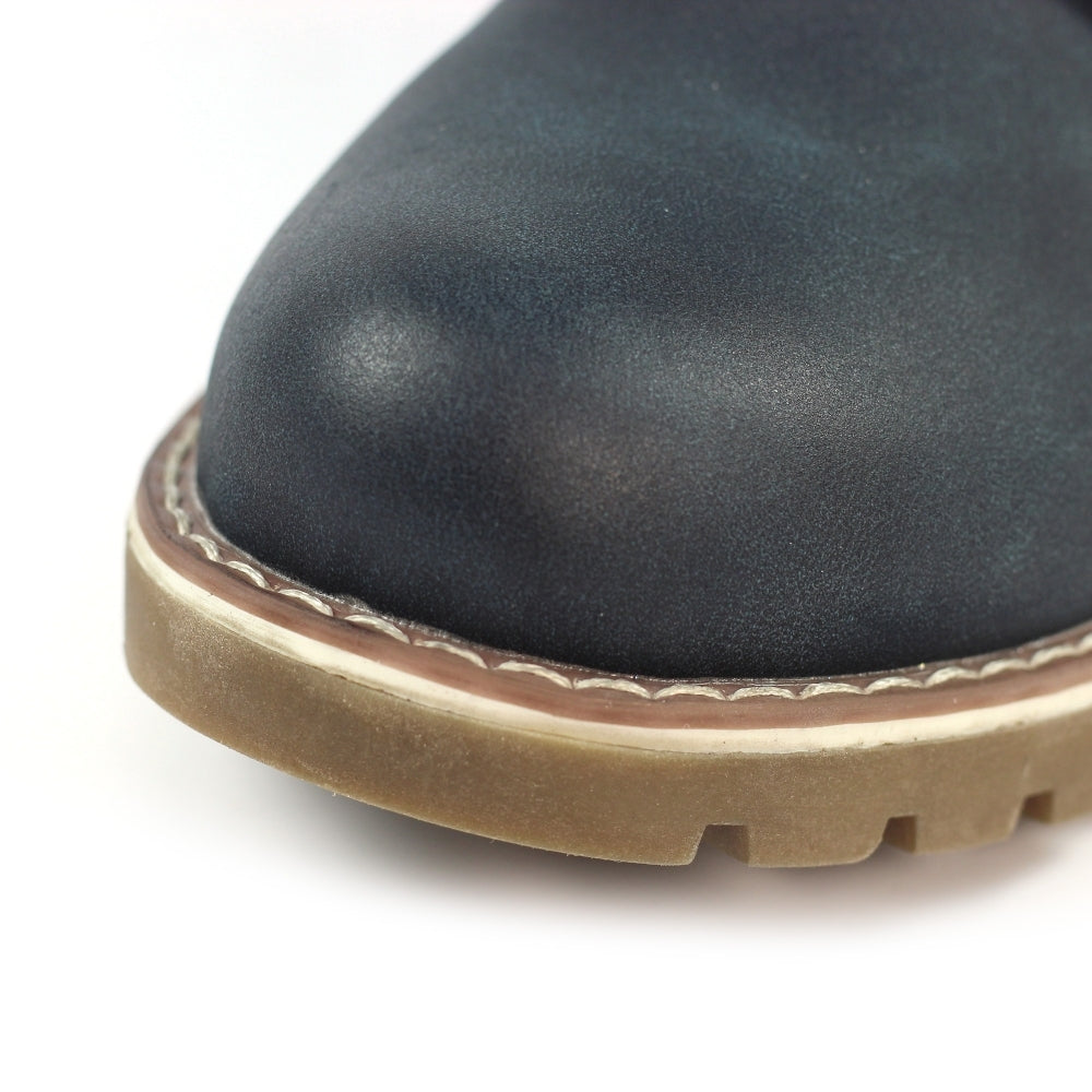 Lunar Tabasco Women's Waterproof Lace Up/Zip Ankle Boot Navy