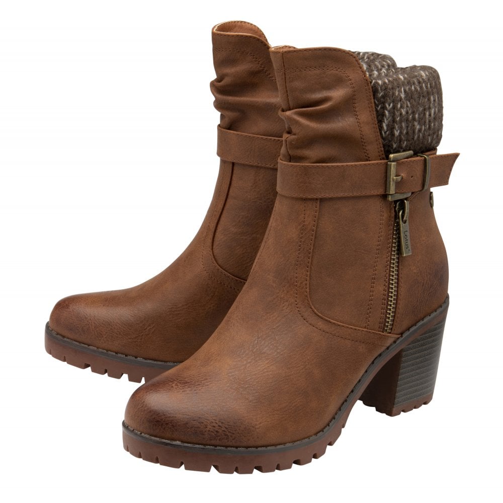 Lotus Jodie Women's Heeled Ankle Boot Tan