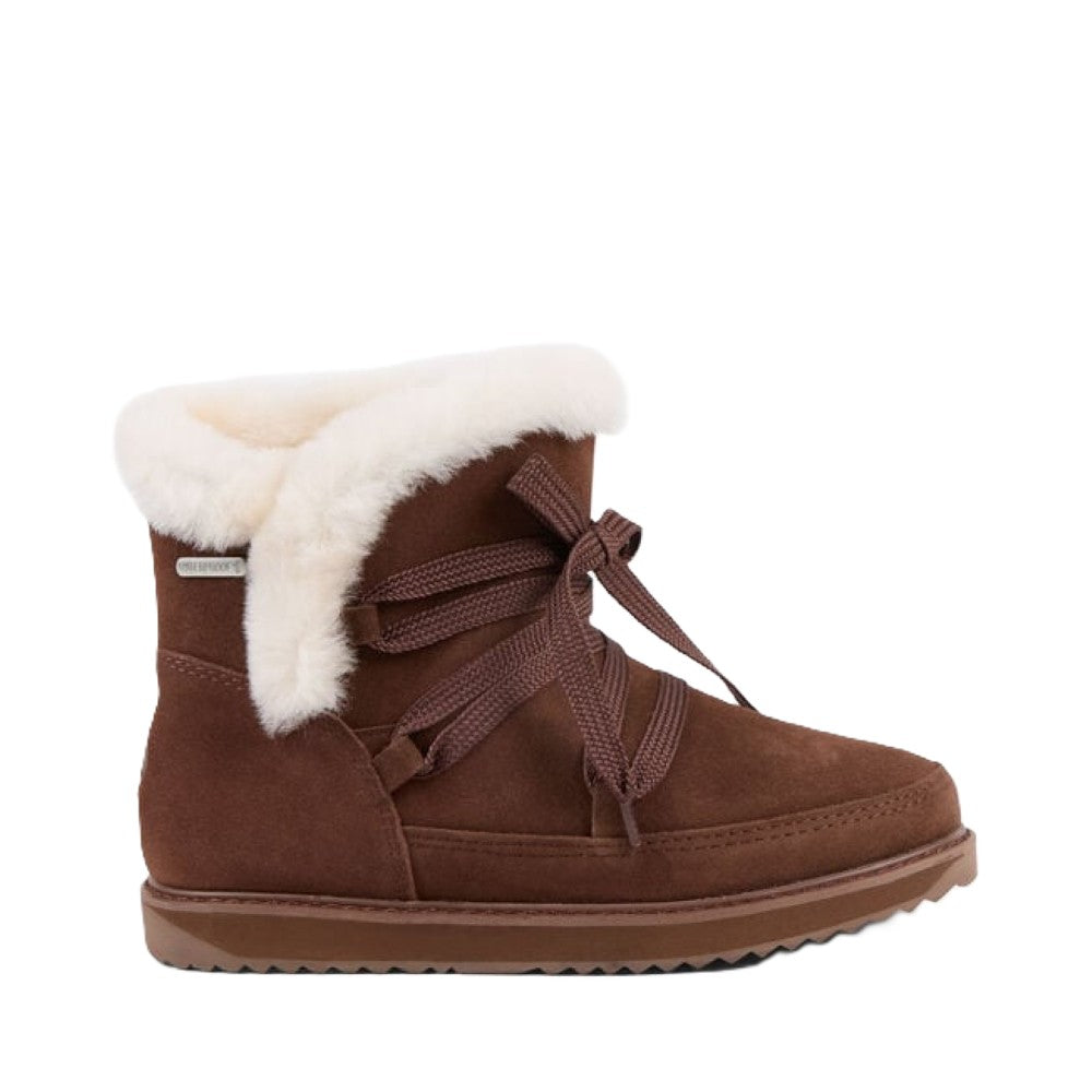 Emu Thorsby Women's Waterproof Sheepskin Pull On & Lace Cosy Ankle Boot Oak