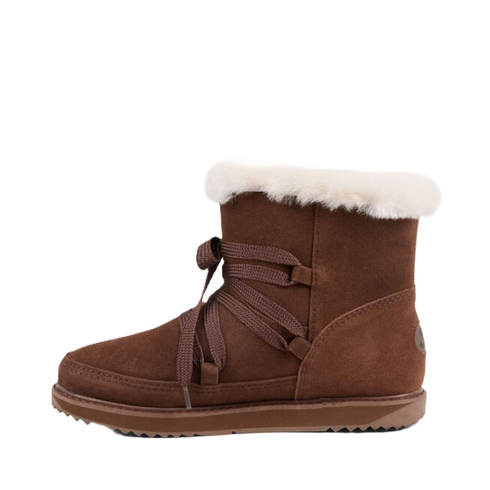 Emu Thorsby Women's Waterproof Sheepskin Pull On & Lace Cosy Ankle Boot Oak