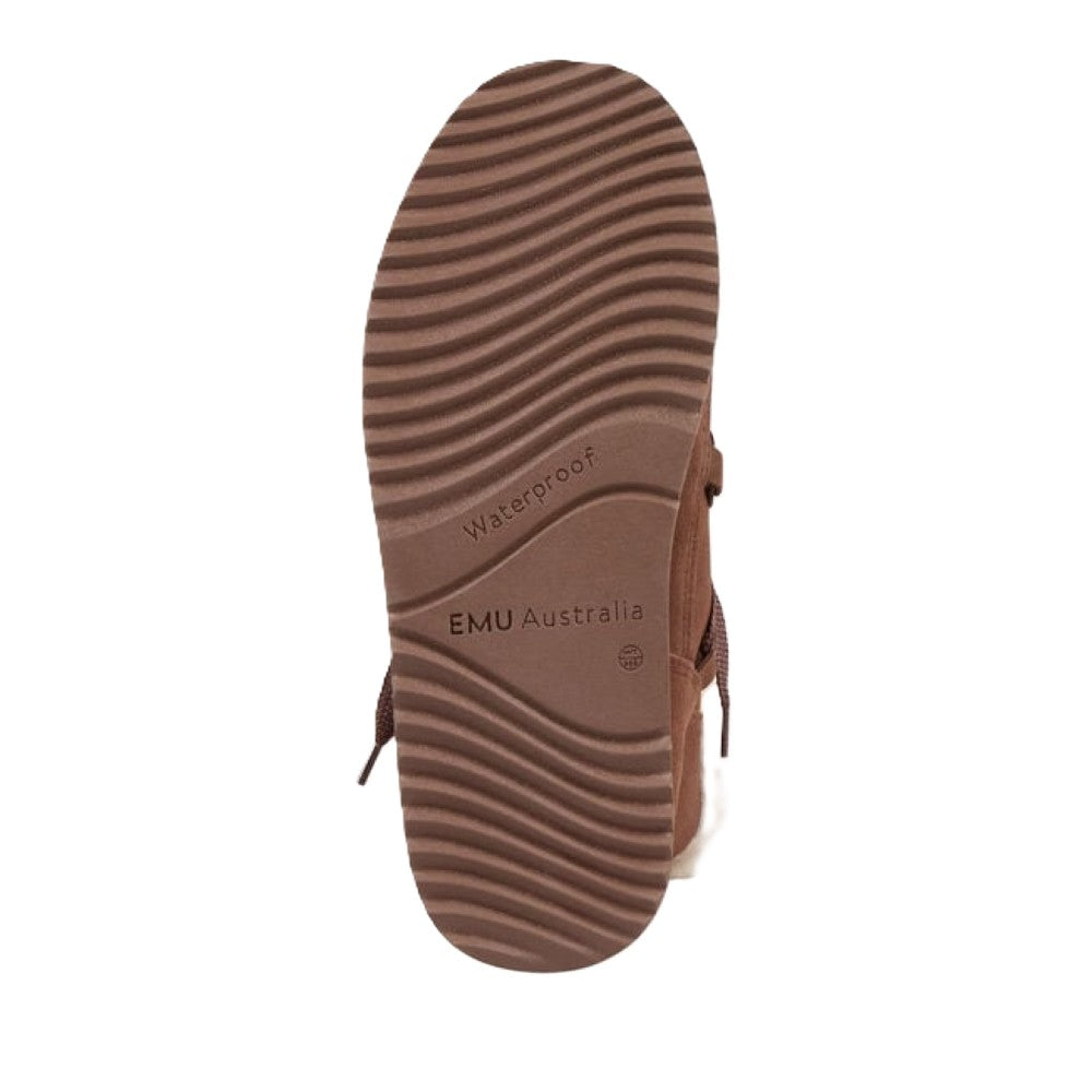 Emu Thorsby Women's Waterproof Sheepskin Pull On & Lace Cosy Ankle Boot Oak