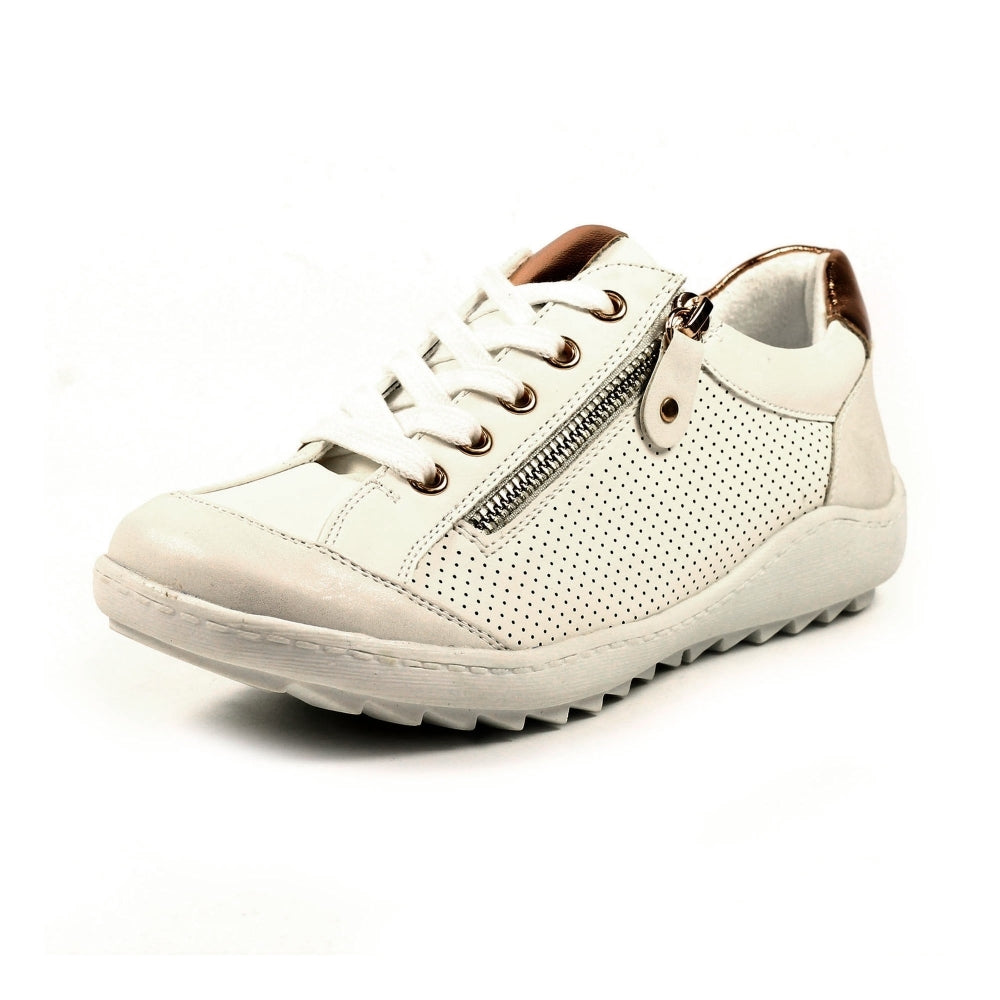 Lunar Tori Women's Lace Up Panelled Trainer White