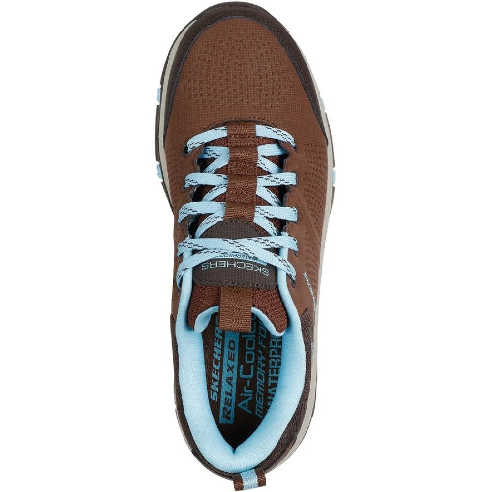 Skechers Trego Trail Destiny Women's Waterproof Memory Foam Lace Up Walking Shoe Chocolate