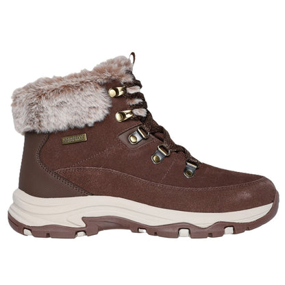 Skechers Trego Snow Worries Women's Waterproof Lace Up Walking Hiking Boot Chocolate