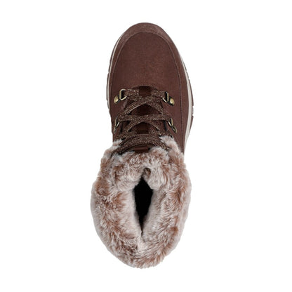 Skechers Trego Snow Worries Women's Waterproof Lace Up Walking Hiking Boot Chocolate