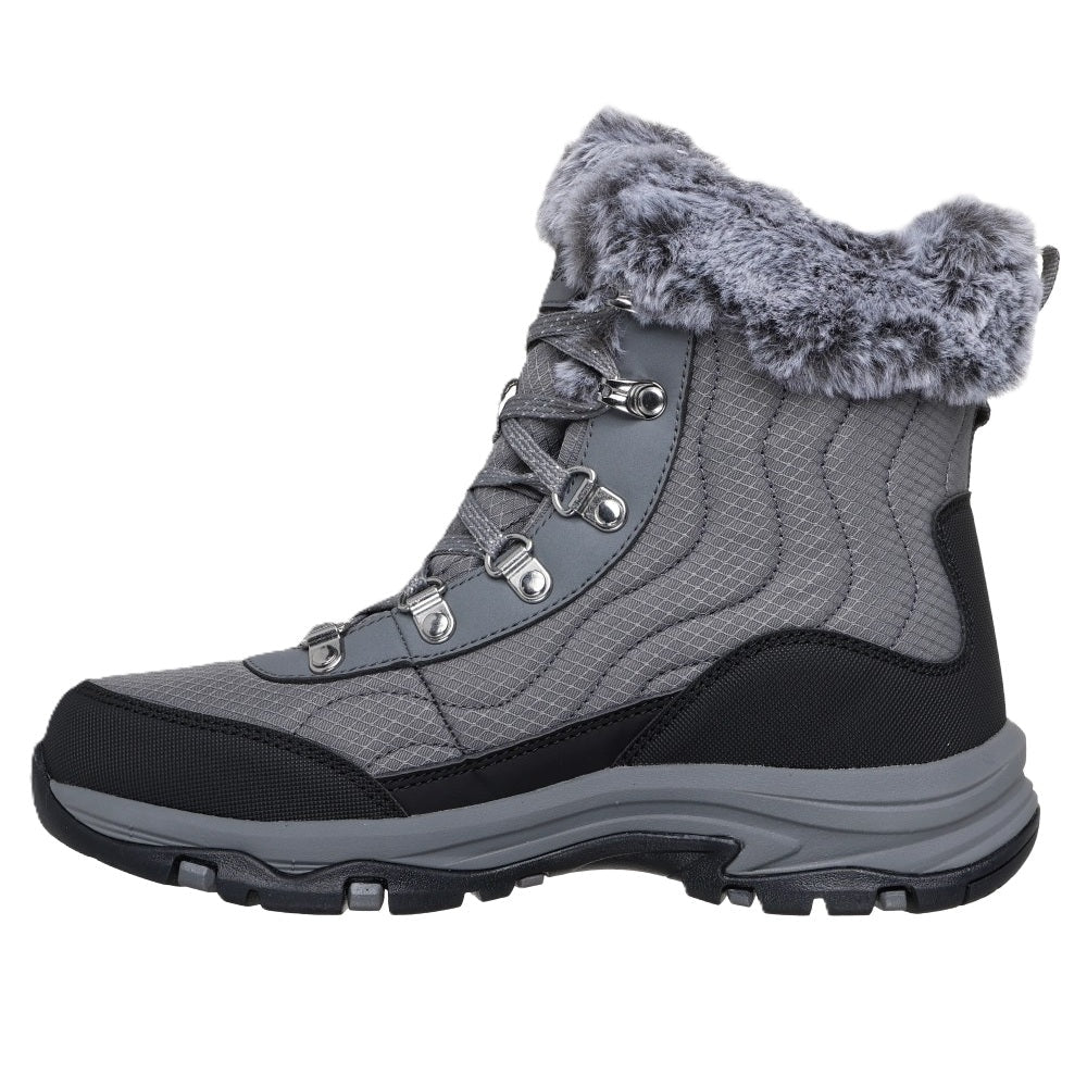 Skechers Trego Stormie Women's Waterproof Lace Up Walking Hiking Boot Charcoal