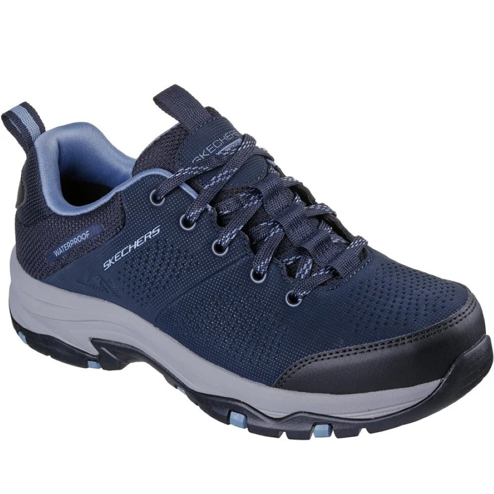 Skechers Trego Trail Destiny Women's Waterproof Memory Foam Lace Up Walking Shoe Navy/Grey