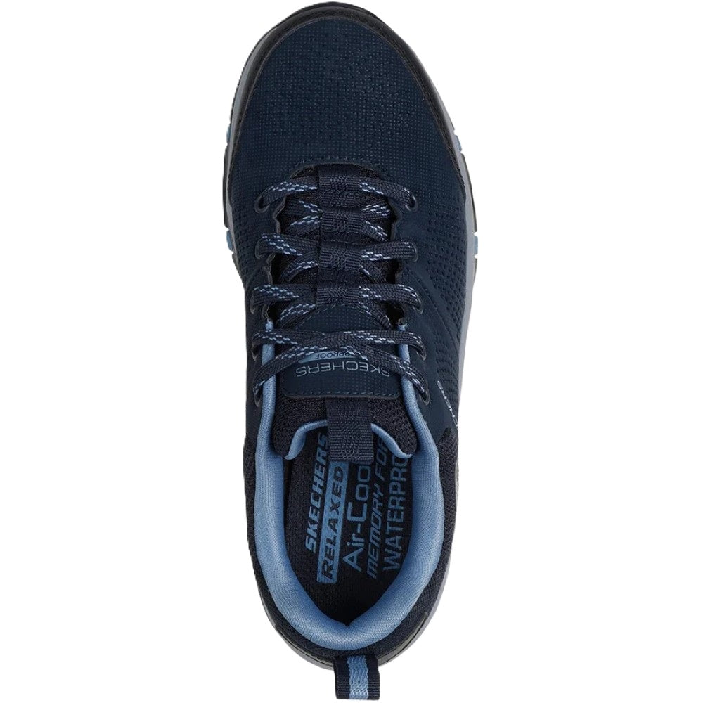 Skechers Trego Trail Destiny Women's Waterproof Memory Foam Lace Up Walking Shoe Navy/Grey