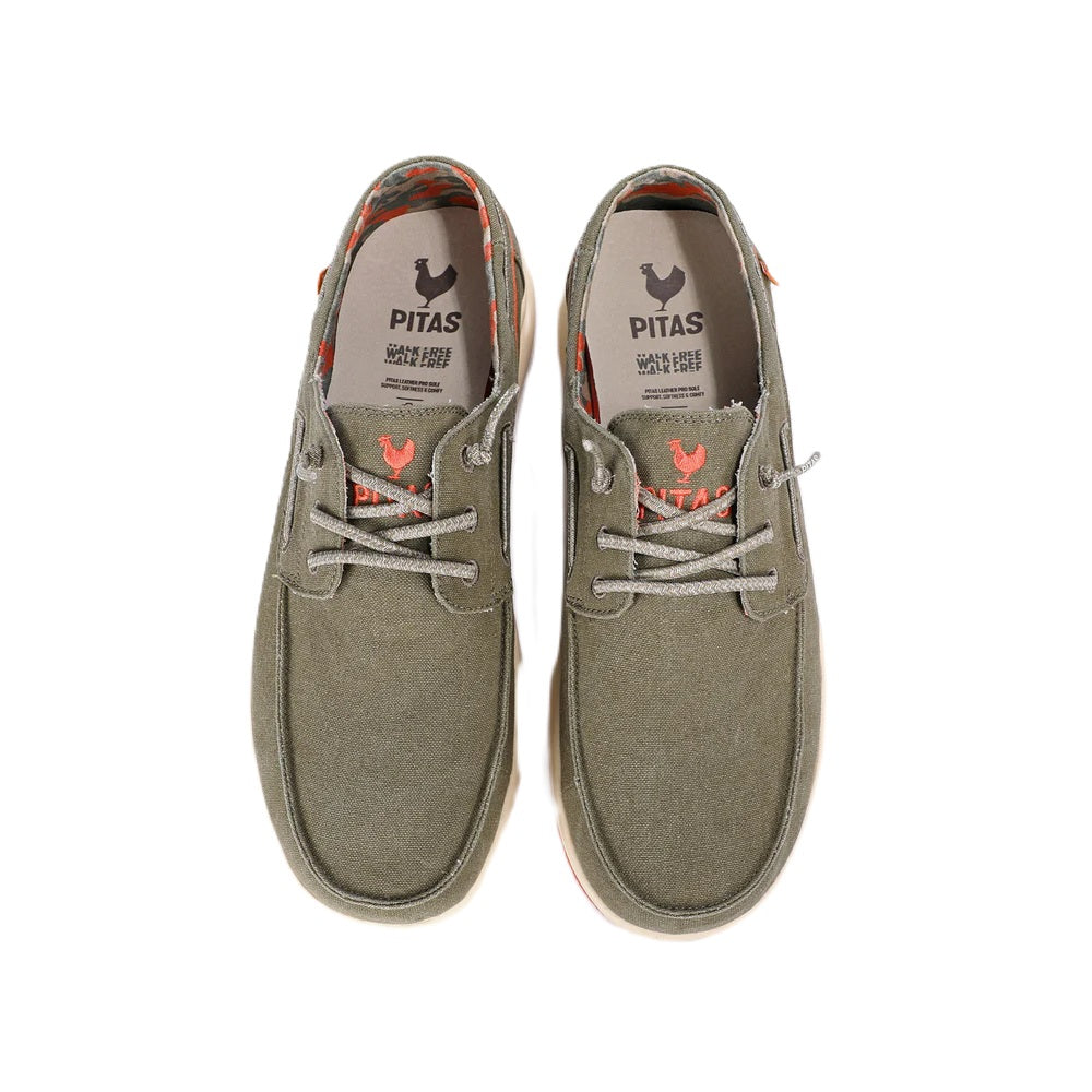 Walk In Pitas Tulum Men's Lightweight Slip On Boat Shoe Khaki