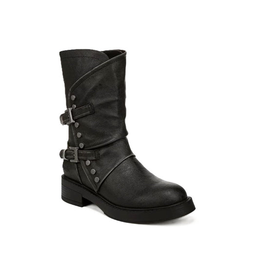 Blowfish Malibu Venice Women's Vegan Friendly Twin Buckle & Zip Mid Boot Black