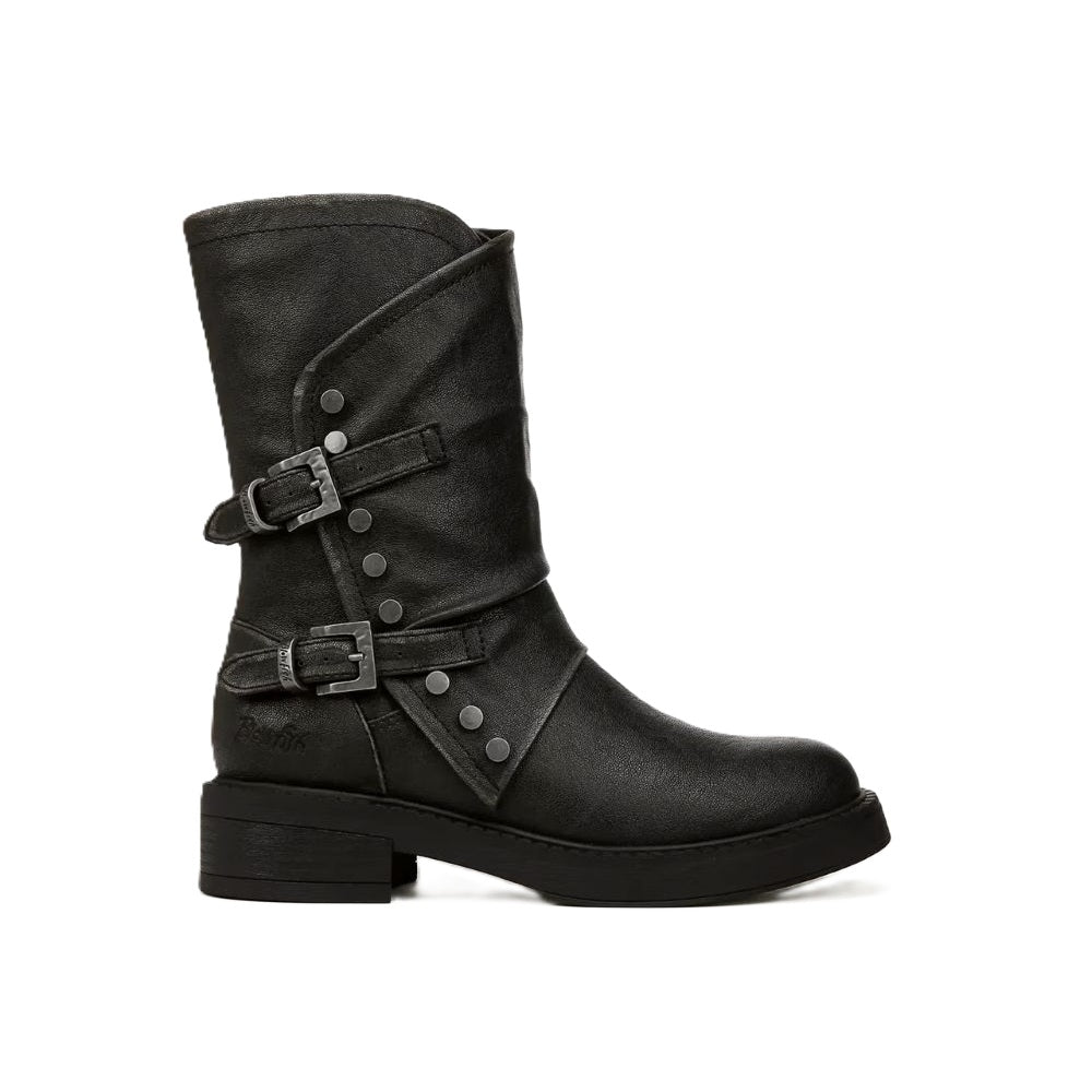 Blowfish Malibu Venice Women's Vegan Friendly Twin Buckle & Zip Mid Boot Black