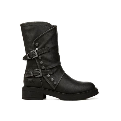 Blowfish Malibu Venice Women's Vegan Friendly Twin Buckle & Zip Mid Boot Black
