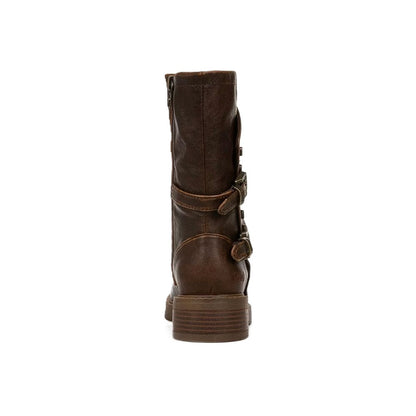 Blowfish Malibu Venice Women's Vegan Friendly Twin Buckle & Zip Mid Boot Brown