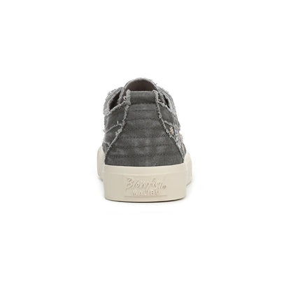Blowfish Malibu Very Sadie Women's Floral Embroidered Lace Up Platform Trainer Charcoal
