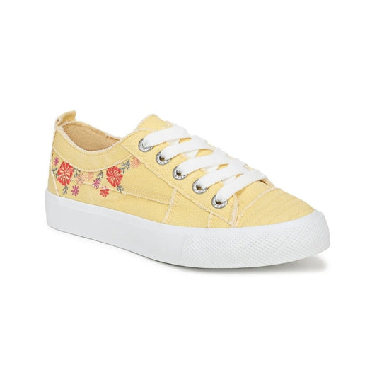 Blowfish Malibu Very Sadie Women's Floral Embroidered Lace Up Platform Trainer Buttery Yellow