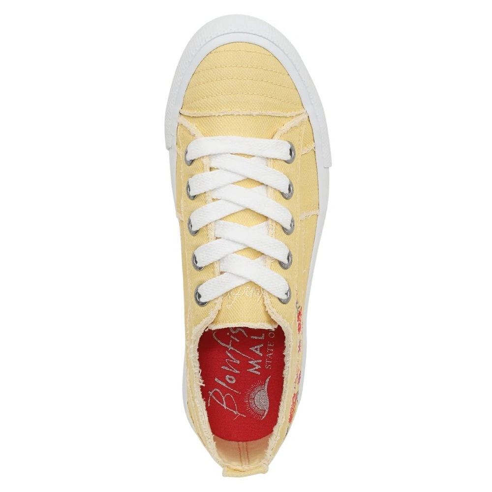 Blowfish Malibu Very Sadie Women's Floral Embroidered Lace Up Platform Trainer Buttery Yellow