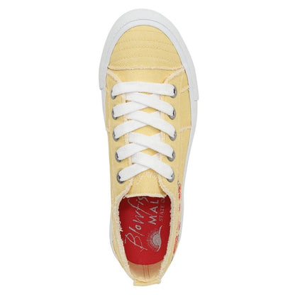 Blowfish Malibu Very Sadie Women's Floral Embroidered Lace Up Platform Trainer Buttery Yellow