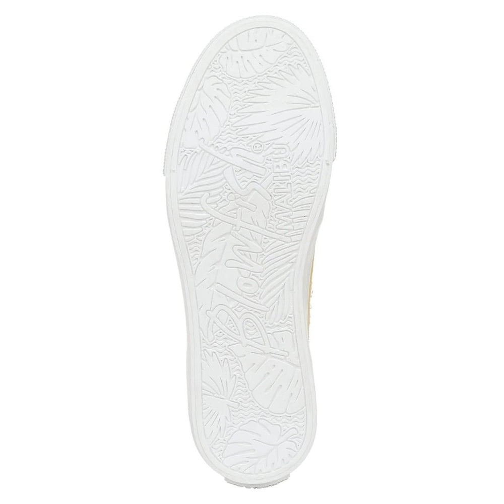 Blowfish Malibu Very Sadie Women's Floral Embroidered Lace Up Platform Trainer Buttery Yellow