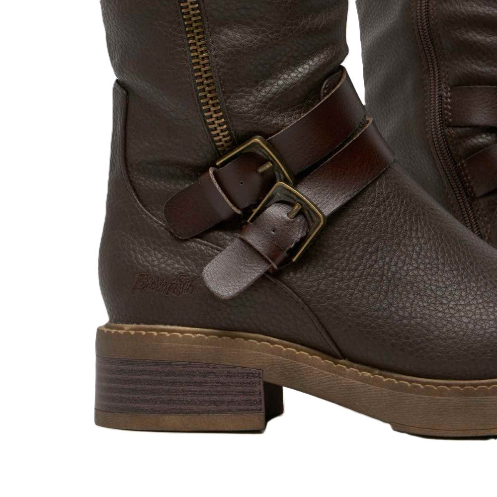 Blowfish Malibu Virtue 2 Women's Vegan Friendly Zip Up Long Boot Brown