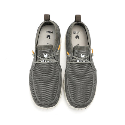 Walk In Pitas Wallabi Fly Washed Men's Lightweight Wally Slip On Canvas Shoe Khaki