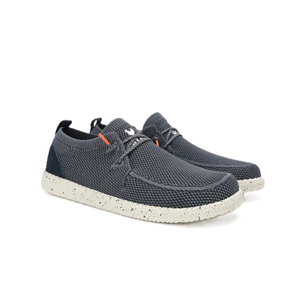 Walk In Pitas Wallabi Fly Washed Men's Lightweight Wally Slip On Canvas Shoe Marino