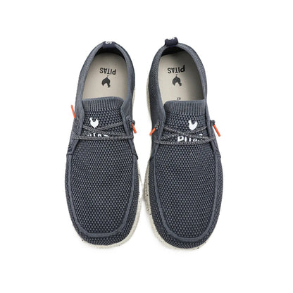 Walk In Pitas Wallabi Fly Washed Men's Lightweight Wally Slip On Canvas Shoe Marino
