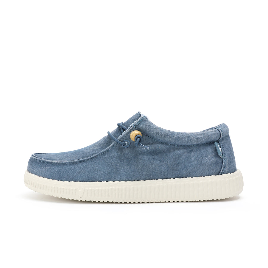 Walk In Pitas Wallabi Washed Women's Lightweight Wally Slip On Canvas Shoe Azul