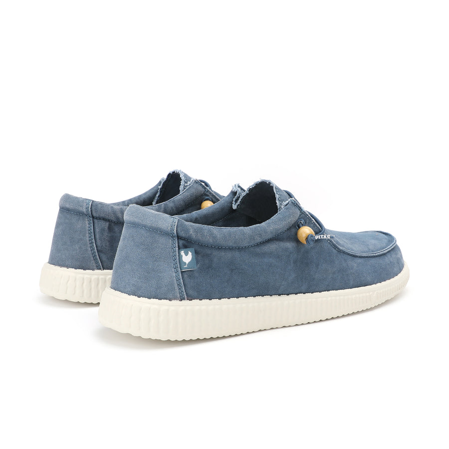Walk In Pitas Wallabi Washed Women's Lightweight Wally Slip On Canvas Shoe Azul