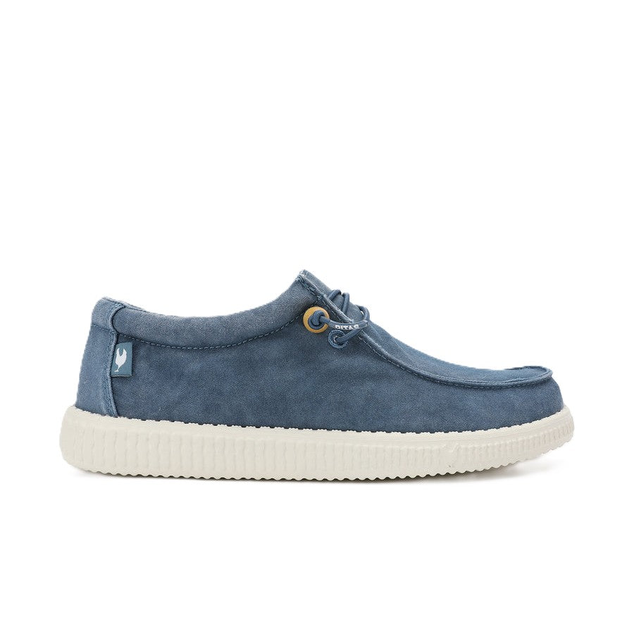 Walk In Pitas Wallabi Washed Women's Lightweight Wally Slip On Canvas Shoe Azul