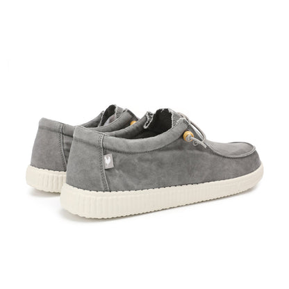 Walk In Pitas Wallabi Washed Men's Lightweight Wally Slip On Canvas Shoe Gris