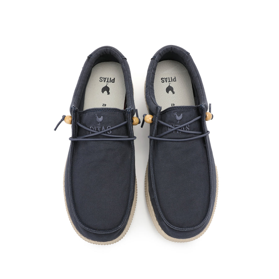 Walk In Pitas Wallabi Washed Men's Lightweight Wally Slip On Canvas Shoe Marino